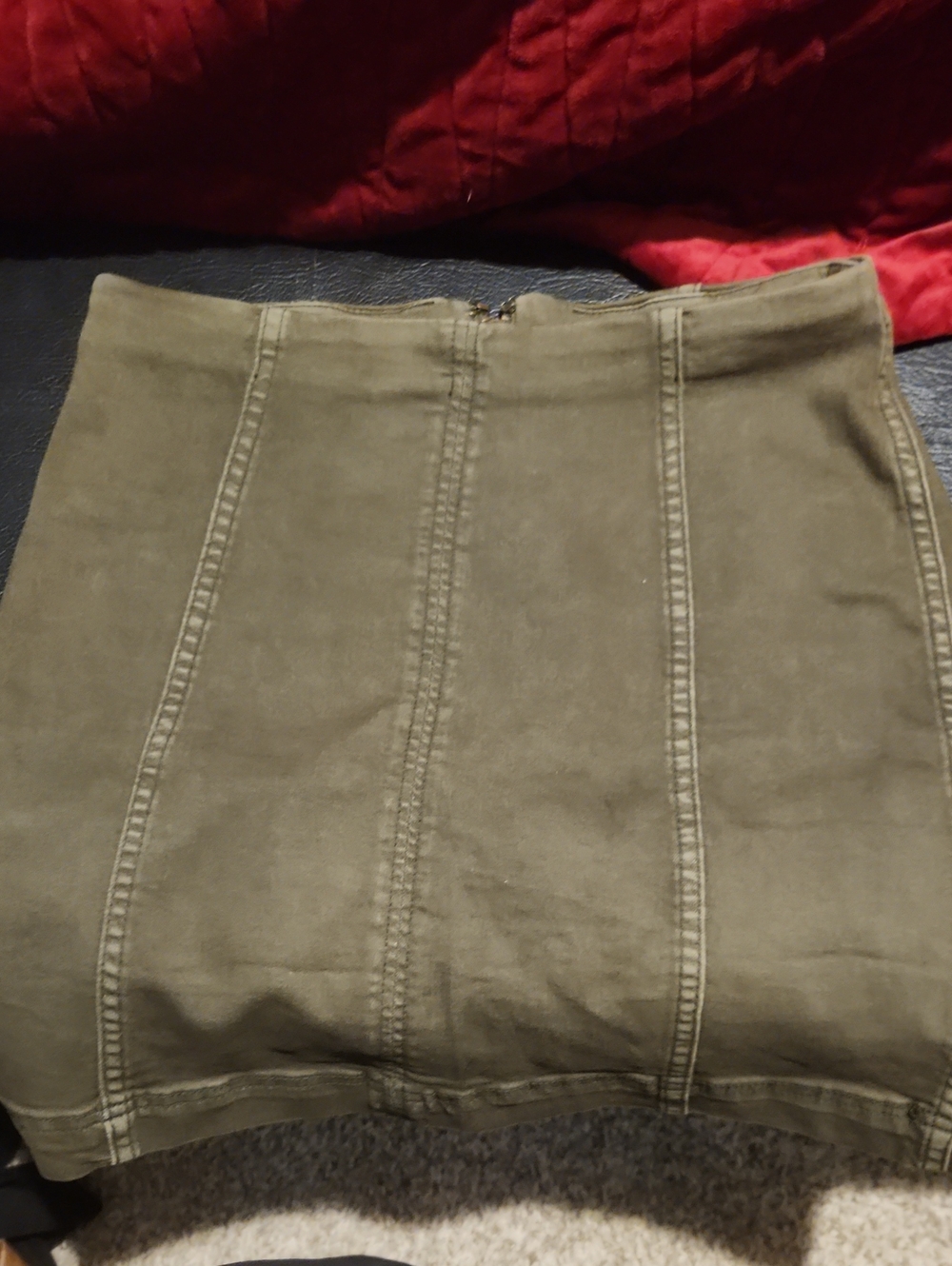 Free People Olive Panel Mini Skirt